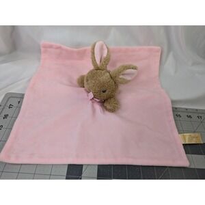 Brown Rabbit Lovey Pink Security Blanket MTY International Stuffed Animal Toy